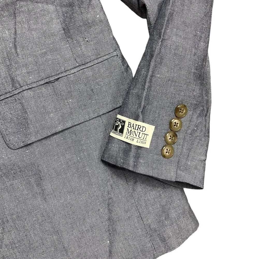 J Crew Blazer Mens 36S Gray Linen Blend Ludlow Unstructured‎ Baird McNutt AU428